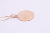St Christopher Necklace, made from solid Rose Gold Together with 16 Inch Long Chain, British Hallmark