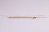 Natural Pearl and Cubic Zirconia set Necklace set in Solid Silver, 18ct Yellow Gold Plated, Length Adjustable Chain
