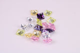 Assorted Pack of 20 Square cut AAA Grade Cubic Zirconia, Top Colour and Luster, Choice of Sizes, 4mm, 5mm, 6mm, 8mm and 10mm