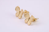 Butterfly Stud Earrings, Very Dressy, Made from Solid 925 Grade Sterling Silver and 18ct Yellow Gold Plated