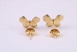 Butterfly Stud Earrings, Very Dressy, Made from Solid 925 Grade Sterling Silver and 18ct Yellow Gold Plated