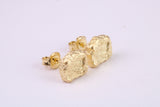 Gold Nugget Stud Earrings, Very Dressy, Made from Solid 925 Grade Sterling Silver and 18ct Yellow Gold Plated