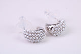 Natural Pearl set Half Hoop Stud Earrings, set in Solid Silver
