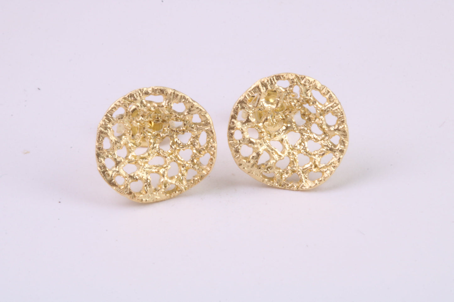 Shimmering Stud Earrings, Very Dressy, Made from Solid 925 Grade Sterling Silver and 18ct Yellow Gold Plated