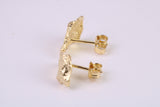 Gold Nugget Stud Earrings, Very Dressy, Made from Solid 925 Grade Sterling Silver and 18ct Yellow Gold Plated