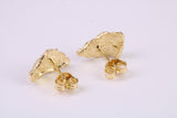 Gold Nugget Stud Earrings, Very Dressy, Made from Solid 925 Grade Sterling Silver and 18ct Yellow Gold Plated