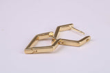 Diamond and Gold Look Half Hoop Earrings, Very Dressy, Made from Solid 925 Grade Sterling Silver and 18ct Yellow Gold Plated