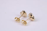 Love Heart Mother of Pearl set Stud Earrings, Made from Solid 925 Grade Sterling Silver and 18ct Yellow Gold Plated