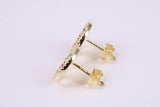 Tree of Life C Z set Stud Earrings, Made from Solid 925 Grade Sterling Silver and 18ct Yellow Gold Plated