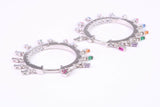 26 mm Round Rainbow Hoop Creole Earrings Made from 925 Grade Sterling Silver