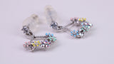 Rainbow Dropper Earrings Made from 925 Grade Sterling Silver