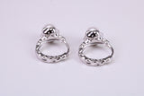 Natural Pearl set Hoop Earrings, set in Solid Silver