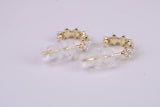 Natural Pearl set Half Hoop Earrings, set in Solid Silver and Further 18ct Yellow Gold