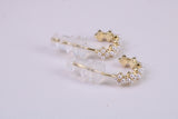 Natural Pearl set Half Hoop Earrings, set in Solid Silver and Further 18ct Yellow Gold