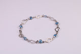 Evil Eye Protector Love Hearts Bracelet, Made from solid Sterling Silver