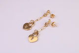 Lock Dropper Earrings, Made from Solid 925 Grade Sterling Silver and 18ct Yellow Gold Plated