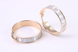 22 mm Round Creole Hoop, Two Tone Shimmer Finish, Earrings Made from 9ct Yellow Gold