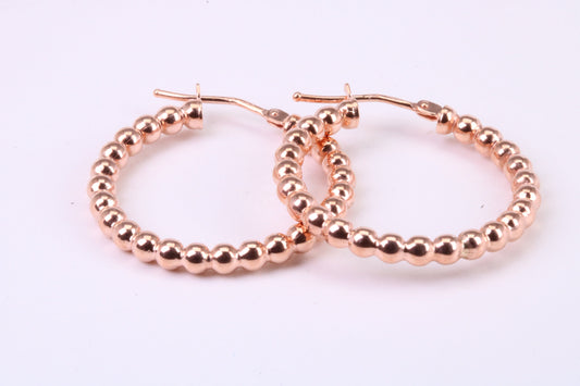 Rose Gold 28 mm Round Hoop Creole Earrings Made from 9ct Rose Gold