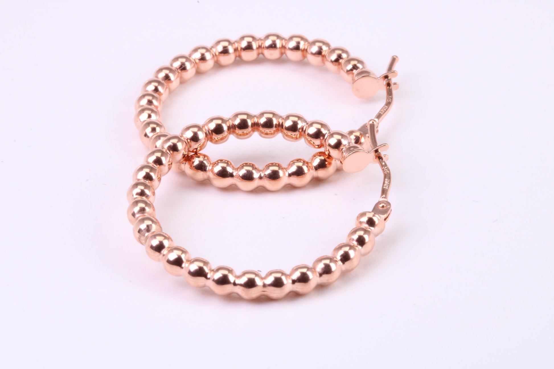 Rose Gold 28 mm Round Hoop Creole Earrings Made from 9ct Rose Gold
