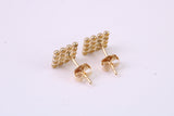 6 mm Square Stud Earrings Made from Solid 9ct Yellow Gold