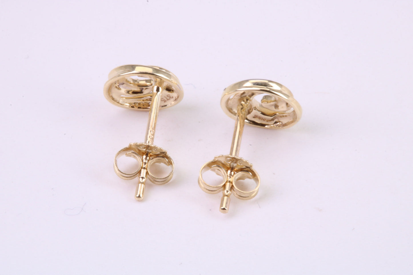 Natural Diamonds set Stud Earrings Made from Solid Yellow Gold, British Hallmarked