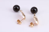 Onyx Dropper Earrings Made from 9ct Yellow Gold