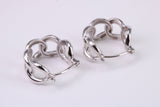 15 mm Round Hoop Creole Earrings Made from Solid 925 Grade Sterling Silver