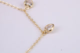 Dainty Love Hearts Bracelet, With Length Adjustable Chain, Made from solid Sterling Silver and Further 18ct Yellow Gold Plated