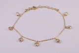 Dainty Love Hearts Bracelet, With Length Adjustable Chain, Made from solid Sterling Silver and Further 18ct Yellow Gold Plated