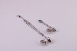 Fashionable Odd Pair 65 mm and 35 mm Long Dropper Stud Earrings, Solid Silver