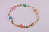Rainbow Bracelet, With Length Adjustable Chain, Made from solid Sterling Silver and Further 18ct Yellow Gold Plated