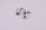 Love Heart Cubic Zirconia set Earrings, Very Dressy, Made from Solid 925 Grade Sterling Silver