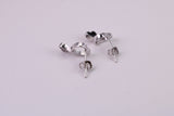 Love Heart Cubic Zirconia set Earrings, Very Dressy, Made from Solid 925 Grade Sterling Silver