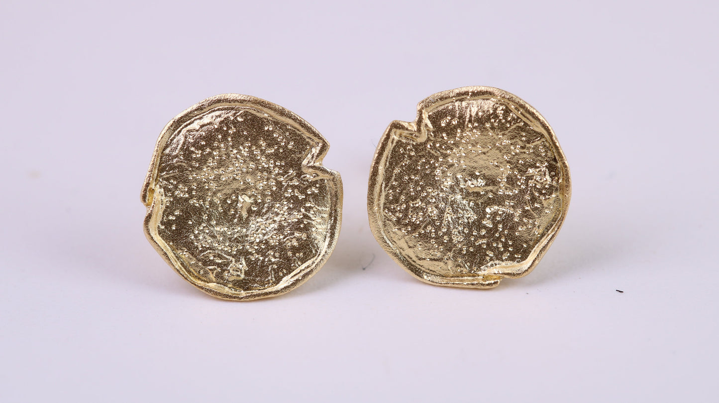 Shimmering Stud Earrings, Very Dressy, Made from Solid 925 Grade Sterling Silver and 18ct Yellow Gold Plated