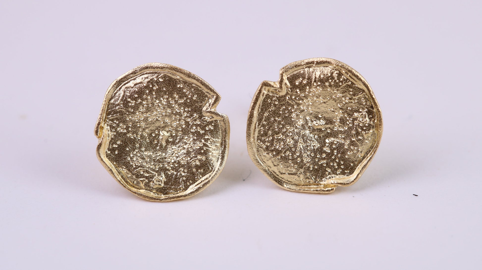 Shimmering Stud Earrings, Very Dressy, Made from Solid 925 Grade Sterling Silver and 18ct Yellow Gold Plated