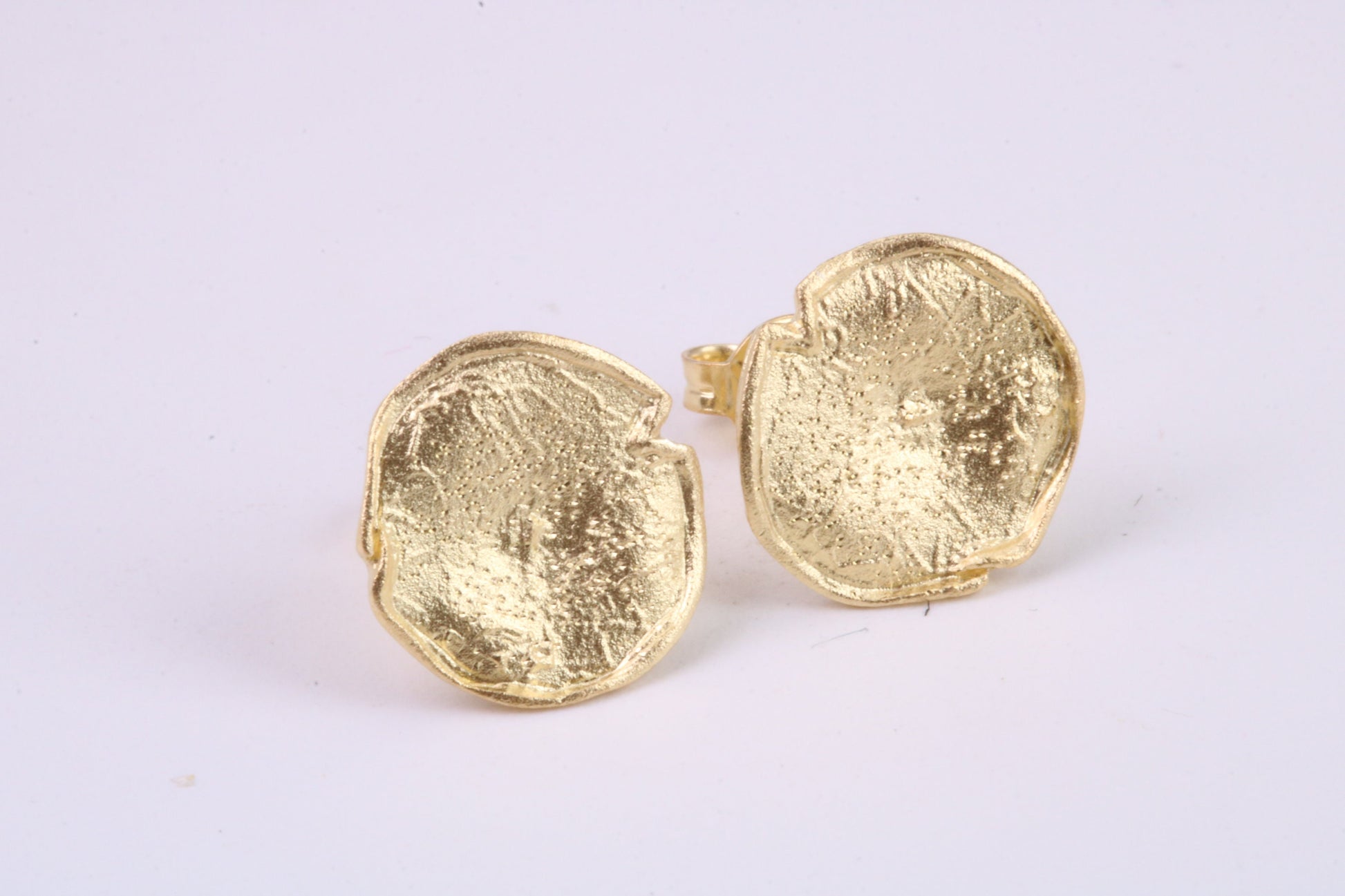 Shimmering Stud Earrings, Very Dressy, Made from Solid 925 Grade Sterling Silver and 18ct Yellow Gold Plated