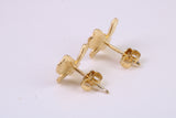 Butterfly Stud Earrings, Very Dressy, Made from Solid 925 Grade Sterling Silver and 18ct Yellow Gold Plated