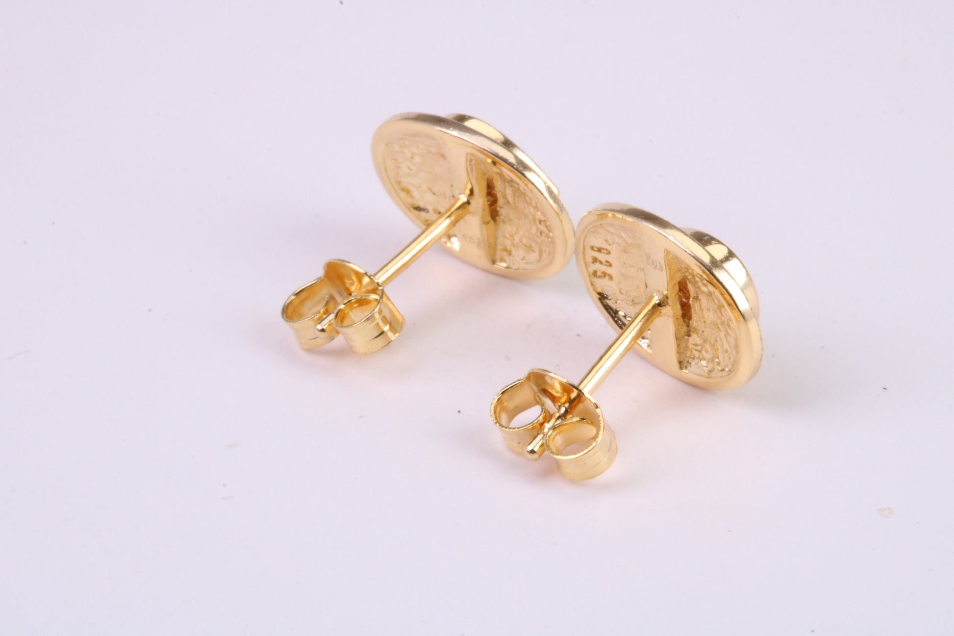 Stud Earrings set with Emerald cut C Z, Very Dressy, Made from Solid 925 Grade Sterling Silver and 18ct Yellow Gold Plated