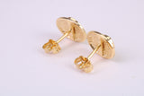Stud Earrings set with Emerald cut C Z, Very Dressy, Made from Solid 925 Grade Sterling Silver and 18ct Yellow Gold Plated