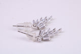 Diamond White Cubic Zirconia set Dropper Stud Earrings, Very Dressy, Made from Solid 925 Grade Sterling Silver