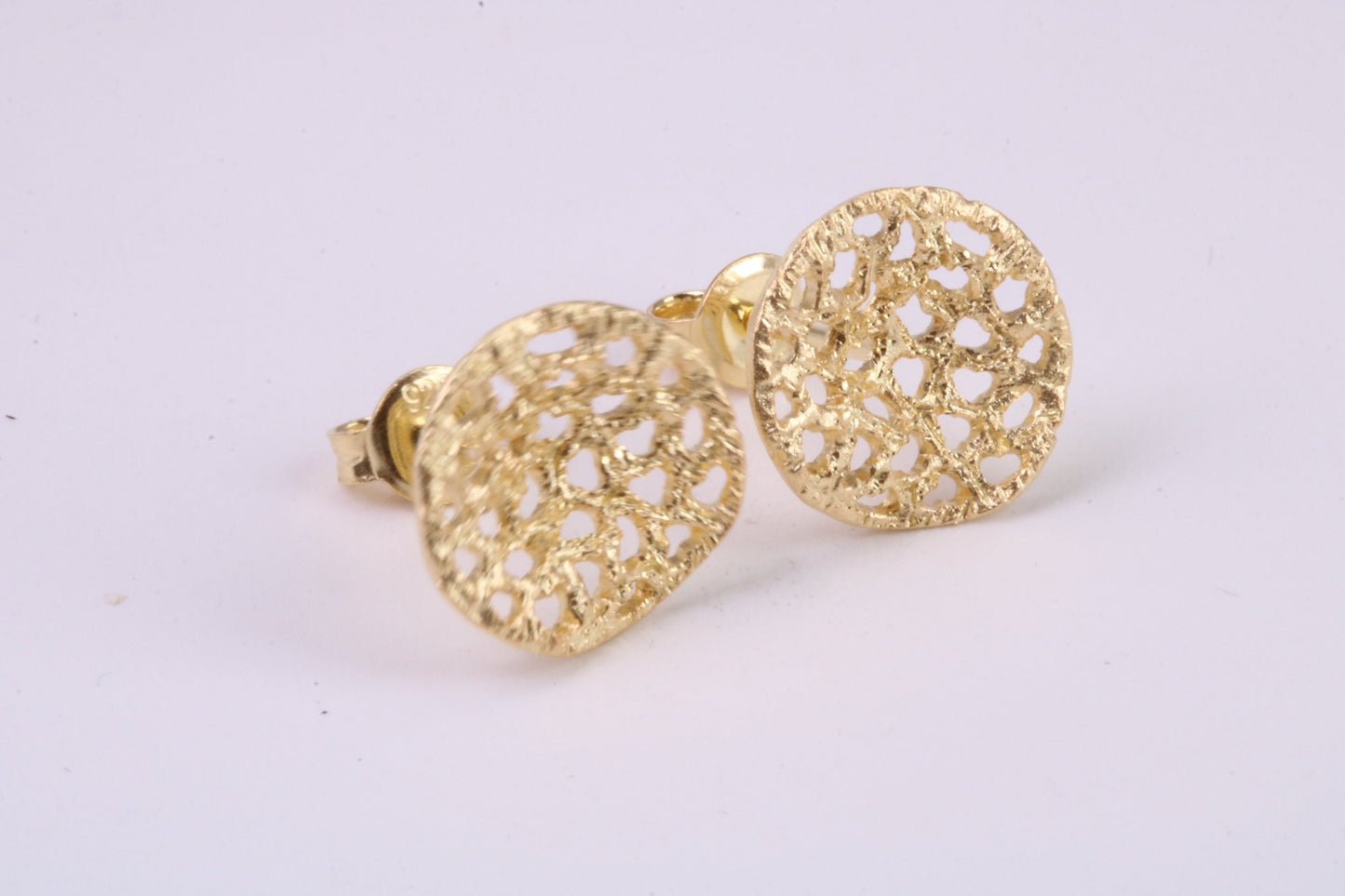 Shimmering Stud Earrings, Very Dressy, Made from Solid 925 Grade Sterling Silver and 18ct Yellow Gold Plated