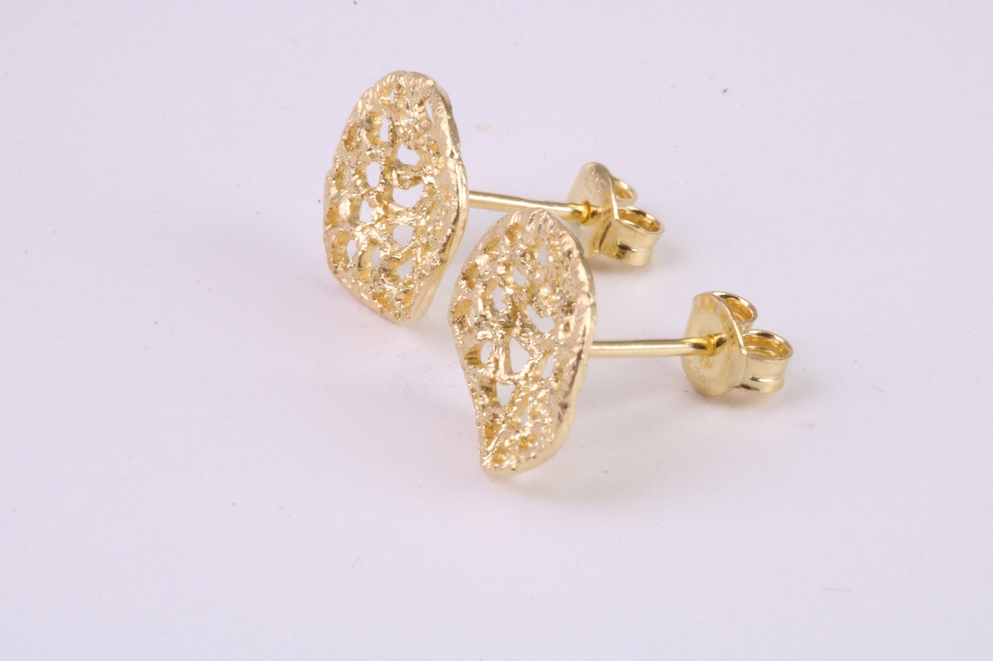 Shimmering Stud Earrings, Very Dressy, Made from Solid 925 Grade Sterling Silver and 18ct Yellow Gold Plated