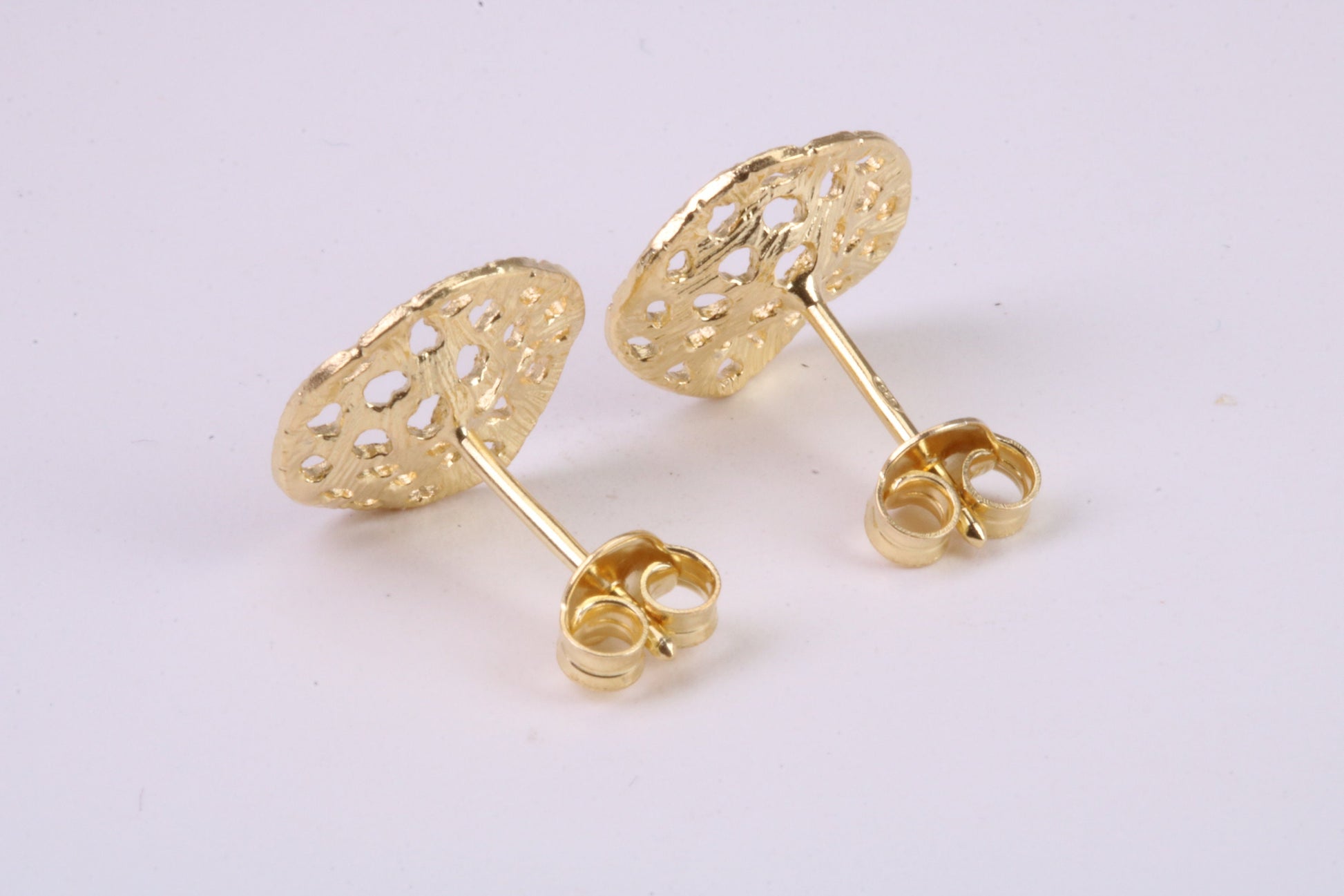 Shimmering Stud Earrings, Very Dressy, Made from Solid 925 Grade Sterling Silver and 18ct Yellow Gold Plated