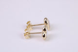 Love Heart Mother of Pearl set Stud Earrings, Made from Solid 925 Grade Sterling Silver and 18ct Yellow Gold Plated