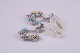 Rainbow Dropper Earrings Made from 925 Grade Sterling Silver