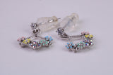 Rainbow Dropper Earrings Made from 925 Grade Sterling Silver