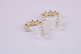 Natural Pearl set Half Hoop Earrings, set in Solid Silver and Further 18ct Yellow Gold