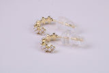 Natural Pearl set Half Hoop Earrings, set in Solid Silver and Further 18ct Yellow Gold