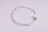 Natural 7.50 inches Long x 7 mm Wide Pearl Bracelet, made from Sterling Silver