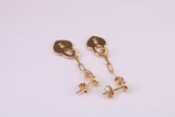 Lock Dropper Earrings, Made from Solid 925 Grade Sterling Silver and 18ct Yellow Gold Plated
